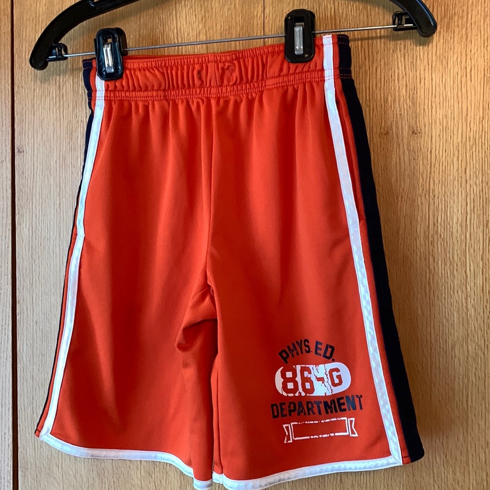 Gap Kids orange navy white size 8 M boy’s athletic shorts 2 pockets 86-G EUC
